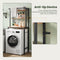 Eugad 3-laags badkamerrek - ruimtebesparend boven toilet of wasmachine - donker eiken/zwart - 67x40x162 cm