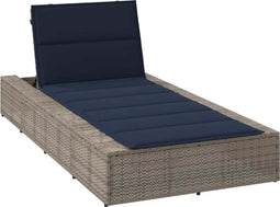vidaXL - Ligbed - met - zwevend - kussen - poly - rattan - grijs