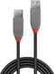 Lindy 36705 - USB 2.0 Kabel - 5 m - Grijs Zwart