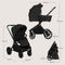 Lionelo Mika Plus - Kinderwagen 3in1 - XXL SET - incl. i-Size autostoel - All-terrain wielen - tot 22kg - Zwart