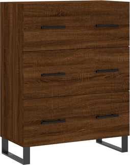 vidaXL - Dressoir - 69,5x34x90 - cm - bewerkt - hout - bruin - eikenkleur