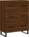 vidaXL - Dressoir - 69,5x34x90 - cm - bewerkt - hout - bruin - eikenkleur