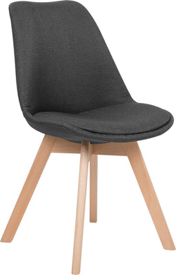 DAKOTA - Eetkamerstoel - Donkergrijs - Polyester