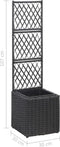 vidaXL - Latwerkplantenbak - verhoogd - met - 1 - pot - 30x30x107 - cm - rattan - bruin