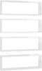 vidaXL - Wandschappen - kubus - 4 - st - 80x15x26,5 - cm - spaanplaat - hoogglans - wit