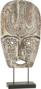 J-Line decoratie Masker Op Voet Zihao - hout - naturel