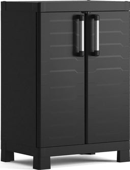 Keter Detroit - Lage opbergkast - 2 planken 15 kg per plank - Zwart