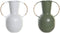 Vaas DKD Home Decor 20 x 13 x 24 cm Metaal Terra cotta Wit Groen (2 Stuks)