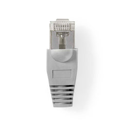 Nedis RJ45-Connector - Male - Solid UTP CAT5 - Recht - Verguld - 10 Stuks - PVC - Grijs / Transparant - Doos