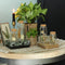 Droogbloemen in glas - Set van 4 - Gedroogde bloemendecoratie - Hoogte klein 7,5 cm en groot 12,5 cm (set van 4)