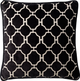 Dutch Decor LOTH - Kussenhoes velvet Raven 45x45 cm - zwart - met rits
