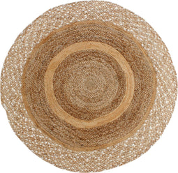 Vloerkleed Jute two tone rond wit 150 cm