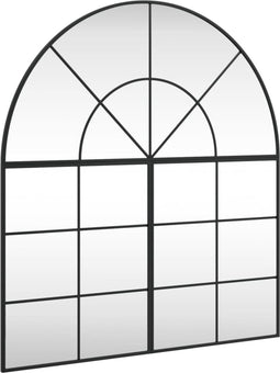 vidaXL - Wandspiegel - boog - 100x110 - cm - ijzer - zwart