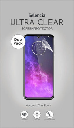 Selencia Screen protector - Geschikt voor Motorola One Zoom - Duo Pack Ultra Clear Screenprotector smartphone