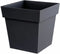 EDA Bloempot Toscane vierkant - kunststof - donkergrijs - L39 x B39 x H39 cm - 38 liter - Bloempotten/plantenpotten