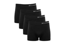 Milanoro Boxershorts - Naadloos - 4-pack - Zwart