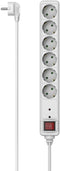 Hama Stekkerdoos, 6-voudig, overspanningsbeveiliging, schakelaar, 1,4 m, wit