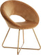 Light & Living Stoel Charlie - Karamel/Goud - Velvet