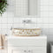 vidaXL - Opzetwasbak - ovaal - 59x40x15 - cm - keramiek - wit - en - goud