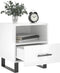 vidaXL - Nachtkastje - 40x35x47,5 - cm - bewerkt - hout - hoogglans - wit