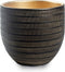 Jodeco Plantenpot/bloempot Beau - zwart/goud - keramiek - D24 x H22 cm - hotel chique