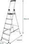 BRASQ Huishoudtrap 6-treden - Inklapbaar aluminium - Antislip - Zilver