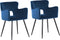 SANILAC - Eetkamerstoel set van 2 - Blauw - Fluweel