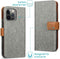iMoshion Hoesje Geschikt voor iPhone 13 Pro Hoesje Met Pasjeshouder - iMoshion Luxe Canvas Bookcase - Grijs