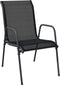 vidaXL - Tuinstoelen - 4 - st - staal - en - textileen - zwart