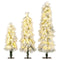 Coast set van 3 kunstkerstbomen 90/120/150 cm - slank design - warmwitte ledlampjes - groen (set van 3)