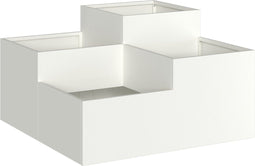 vidaXL - Tuinplanter - 100x100x48 - cm - Wit - Staal