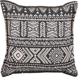 SIRVAN - Sierkussen - Zwart/Beige - Katoen