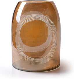 Vaas met ringen 'janine' bruin h20 d15 cm