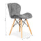 Fluwelen eetkamerstoelen grijs - Set van 4
