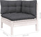 vidaXL - 3-delige - Loungeset - met - kussens - massief - grenenhout - wit