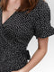 VERO MODA VMHENNA - Wrap jurk - Korte mouwen met ruche details - Blauw - Dames - Maat XS