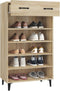 vidaXL - Schoenenkast - 60x35x105 - cm - bewerkt - hout - sonoma - eikenkleurig