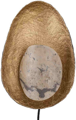 PTMD Charlton Black Paper Machee Wall Lamp Stone Veneer