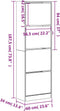 vidaXL Schoenenkast met 4 klaplades 60x34x187,5 cm betongrijs