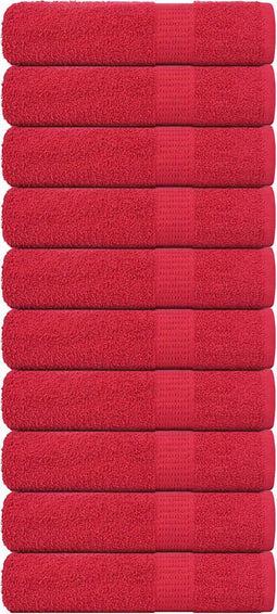 vidaXL - Handdoeken - 10 - st - 50x100 - cm - 360 - g/m² - 100% - katoen - rood