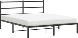 vidaXL - Bedframe - met - hoofdbord - metaal - zwart - 150x200 - cm
