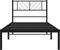 vidaXL - Bedframe - met - hoofdbord - metaal - zwart - 90x190 - cm