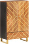 vidaXL - Hoge - kast - 60x33,5x100 - cm - massief - mangohout - bruin - en - zwart