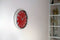 CABANAZ - klok, glas, plastic rand, doorsnede 30 cm, WALL CLOCK, rood