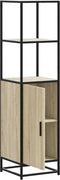 vidaXL - Hoge - kast - 35,5x35x139 - cm - bewerkt - hout - en - metaal - sonoma - eiken