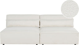 HELLNAR - Tweezitsbank zonder armleuningen - Wit - Bouclé