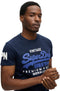 Superdry VL TEE - Heren T-shirt Slimfit - Biologisch katoen - Dark Blue