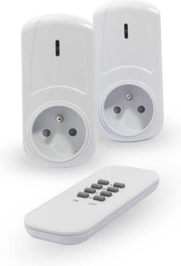 CHACON Set van 2 op afstand bedienbare aan / uit-aansluitingen met afstandsbediening