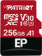 Patriot EP V30 A1 - microSDXC 256GB - Leessnelheid 100 MB/s - Zwart Rood