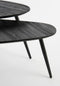 Mica Decorations Jailey - Bijzettafel - Set van 2 - Gerecycled Hout - Zwart (2 stuks)